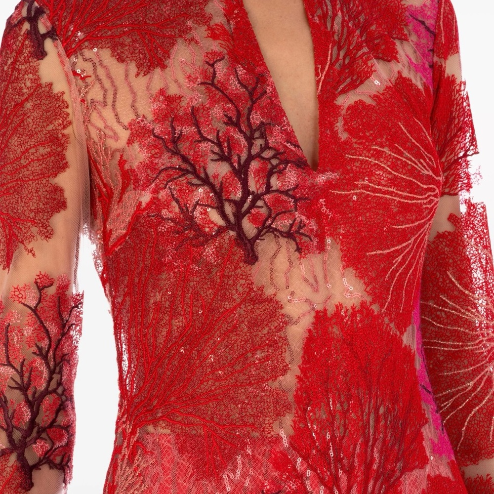 Silvia Tcherassi - Enys dress - red & pink coral reef beaded -
Size S - sold out - Picture 4 of 10